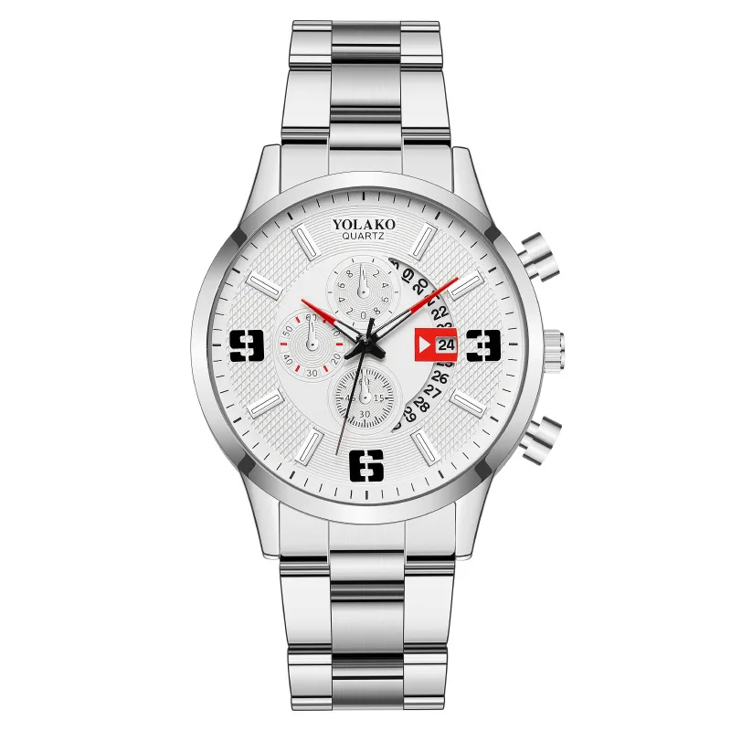 Новинка 2021 модные мужские часы с большим цифровым календарем кварцевые в