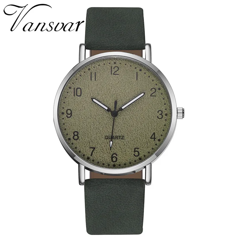 Модные женские часы vansvar простой кожаный ремешок наручные повседневные подарок