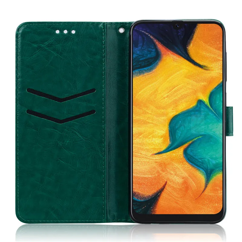 Чехол для Samsung Galaxy A20 A 20 Роскошный деловой Магнитный простой кошелек кожаный
