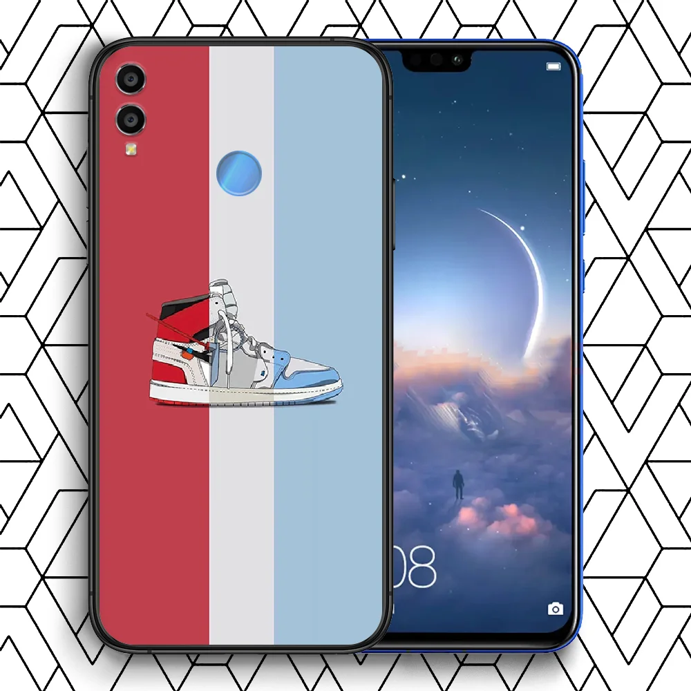 

Sports Shoe Phone Case Cover Hull For HUAWEI Honor 7a 8s 8a 8x 9 9x 10 20 i Lite Pro black Back Luxury Cover Soft Waterproof