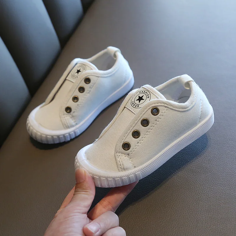 Кеды детские без шнуровки Классические мягкие холщовые кроссовки Повседневная