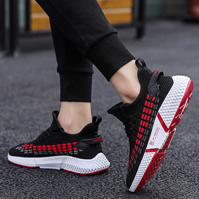 

4D Printed Soles Sport Shoes Korean-style Men Breathable Free Run Bounce Sneakers Outdoor Fitness Trainers Jogging Running Shoes