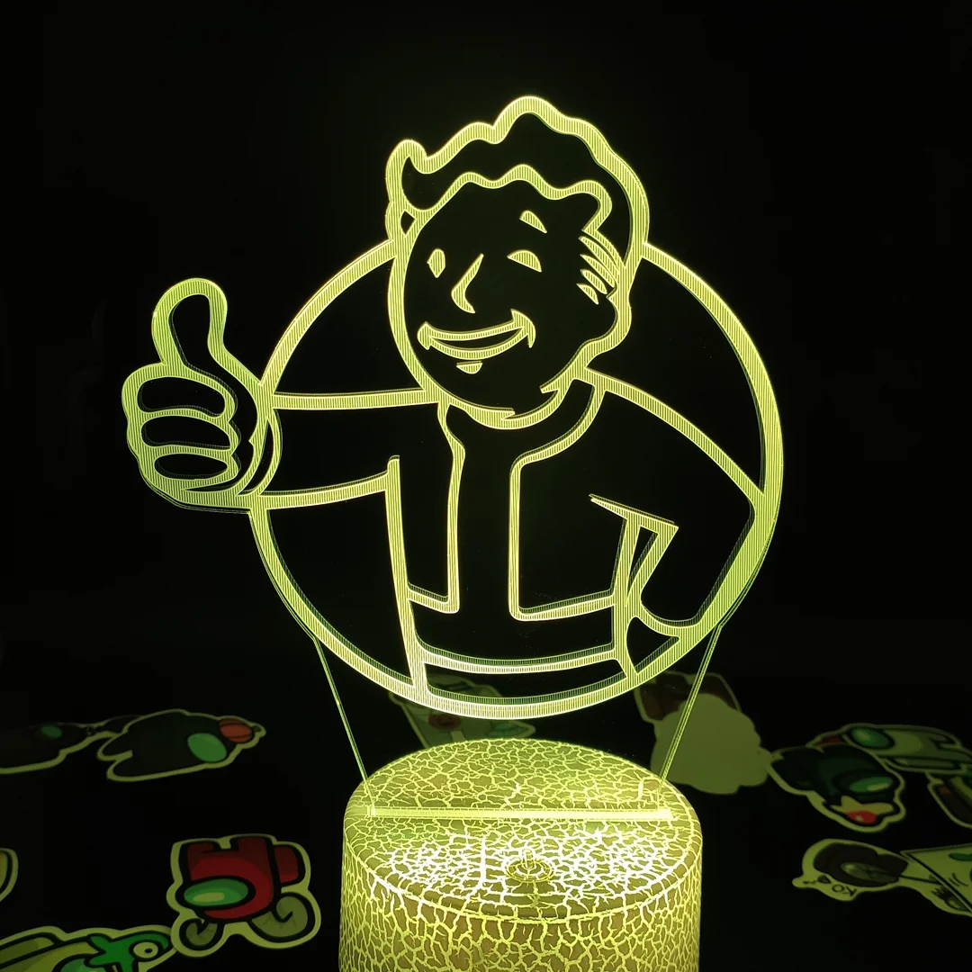 Выпадений Пип бой игра Mark 3D светодиодный Иллюзия ночные светильники креативный