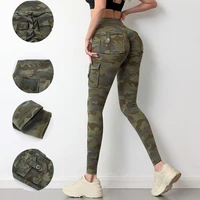 camouflage yoga pants women fitness leggings workout sports with pocket sexy push up gym wear plus size xl