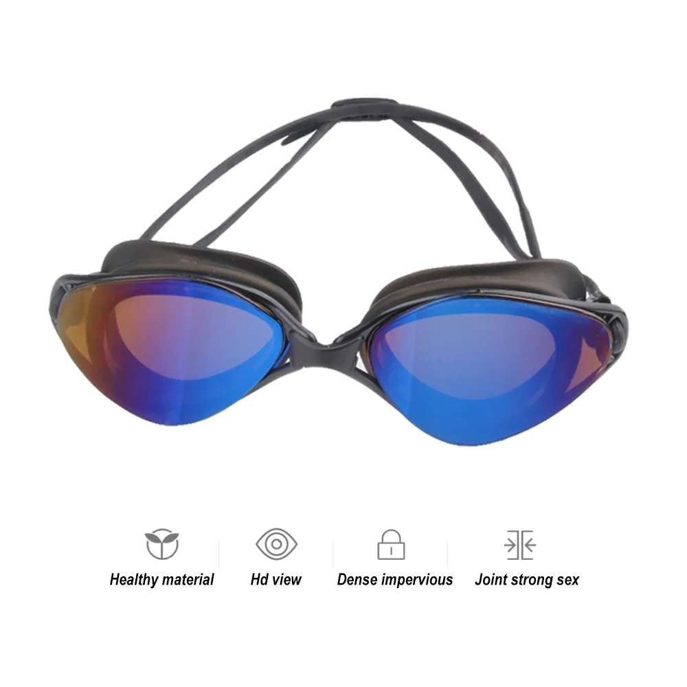 

Очки для плавания с защитой от запотевания, регулируемые очки для плавания с гальваническим покрытием и УФ-защитой, для взрослых