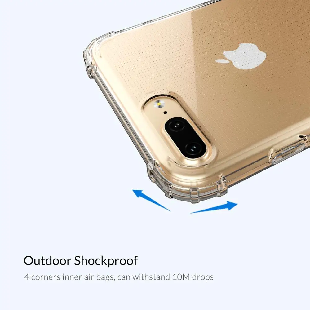 Роскошный прозрачный мягкий ТПУ чехол для телефона ORICO iPhone 7 8 Plus Прозрачная