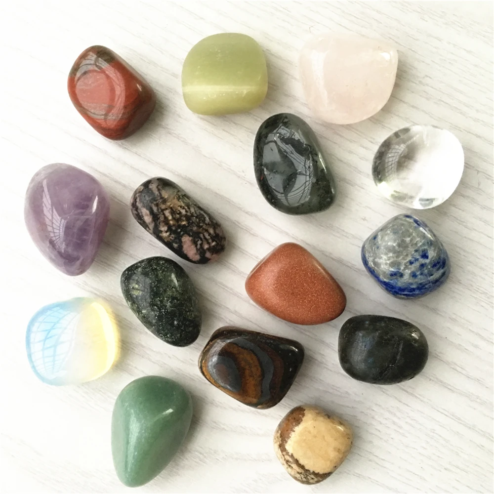 Новый горячий Камень Чакра 15 цветов Набор нерегулярные рейки целебные Кристаллы