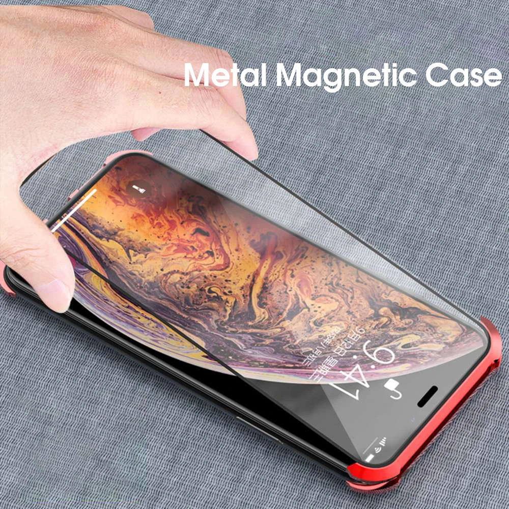 Eqvvol металлический магнитный адсорбционный чехол для iPhone XS MAX X XR 8 7 Plus 6 6s
