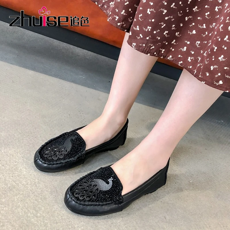 Женские туфли на мягкой подошве Новинка осени 2020 удобная женская обувь кожаная