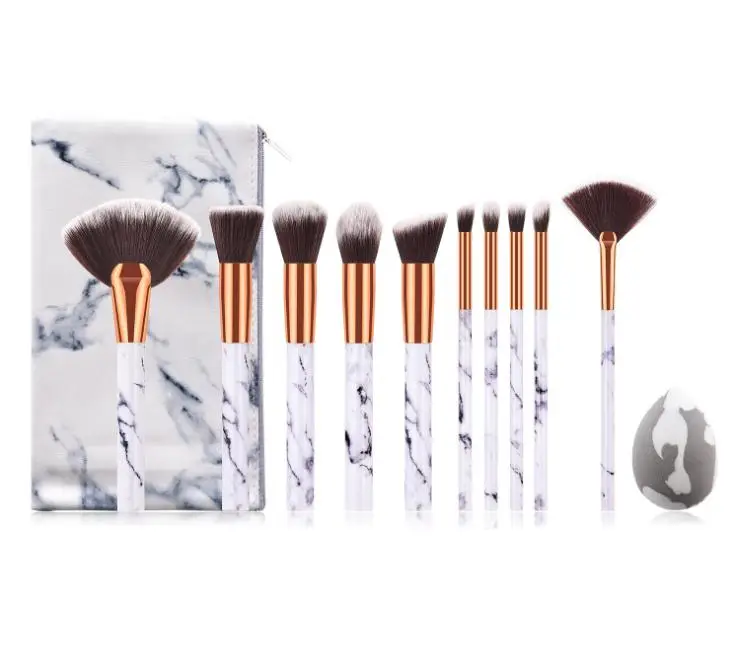 

Professional Marble makeup brush set foundation eyebrow eye shadow brush Beauty cosmetic make up Brushes tool 50Sets/Lot SN302