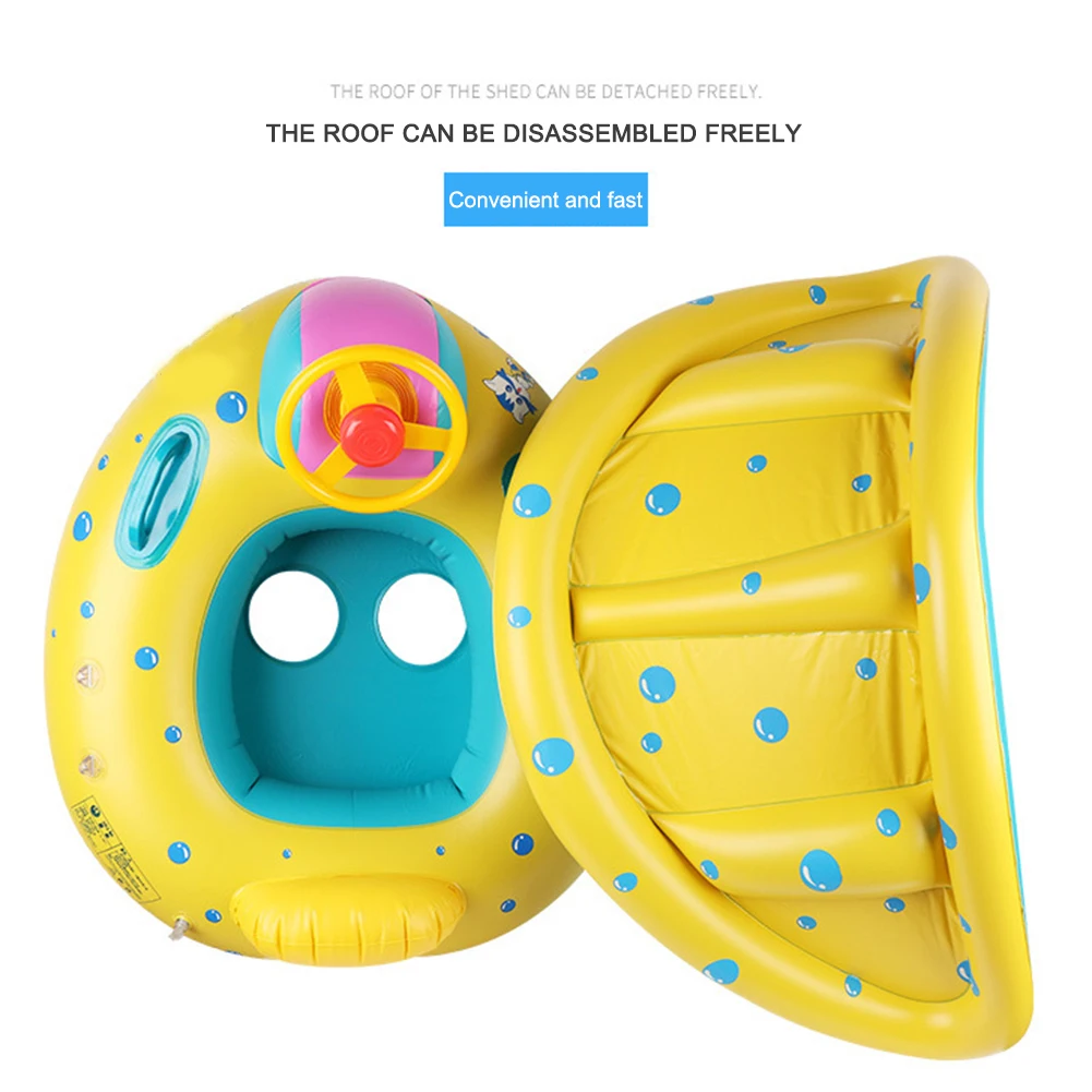 

Children Pool Swimming Ring with Sunshade Inflatable Water Seat Float Toy