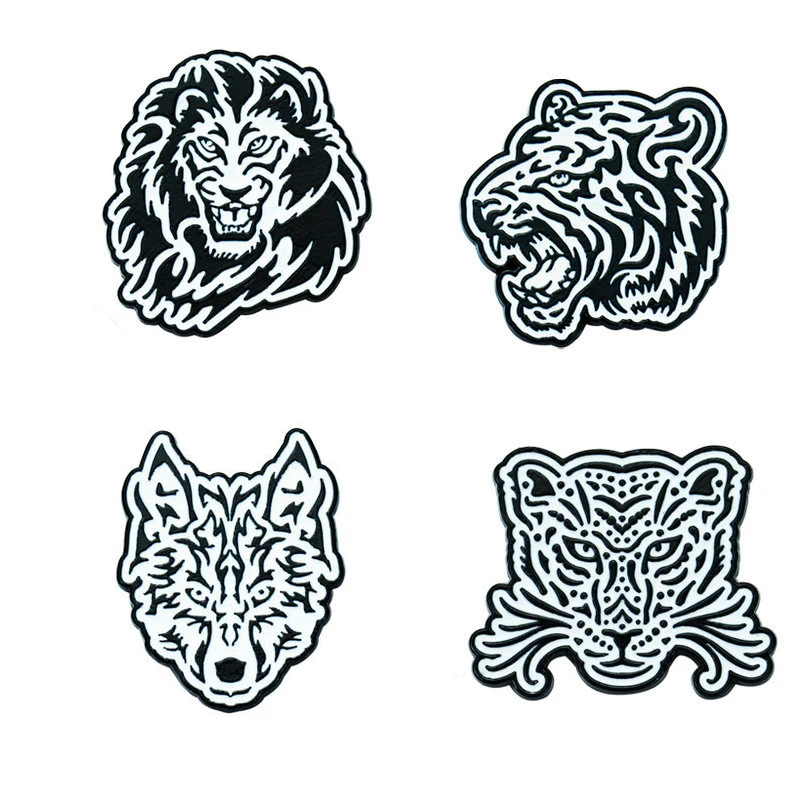 

New Black White Tiger Lion Brooch Fashion Animal Metal Badge Enamel Pins Party Jewelry Women Men Accessories Pins for Backpacks