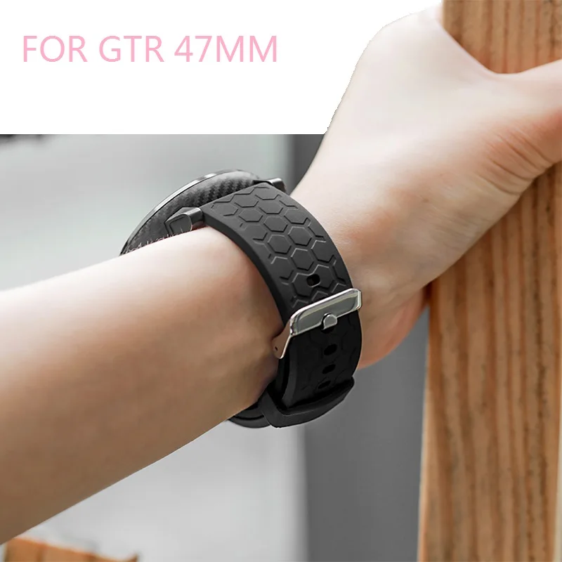 Силиконовый текстурный браслет ремешок для Huami AMAZFIT GTR 47 мм Смарт-часы Аксессуары для samsung gear classic/frontieR 3