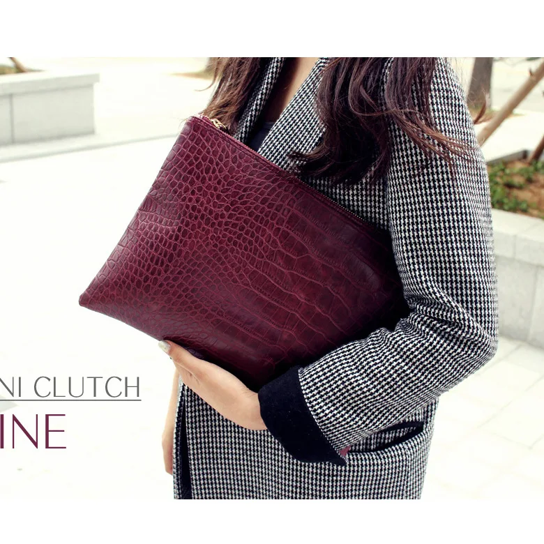 

2020 New Korean Version Of The Simple Atmospheric Crocodile Pattern Clutches Bags Ladies Clutch Bag Luxury Clutches Women Bag