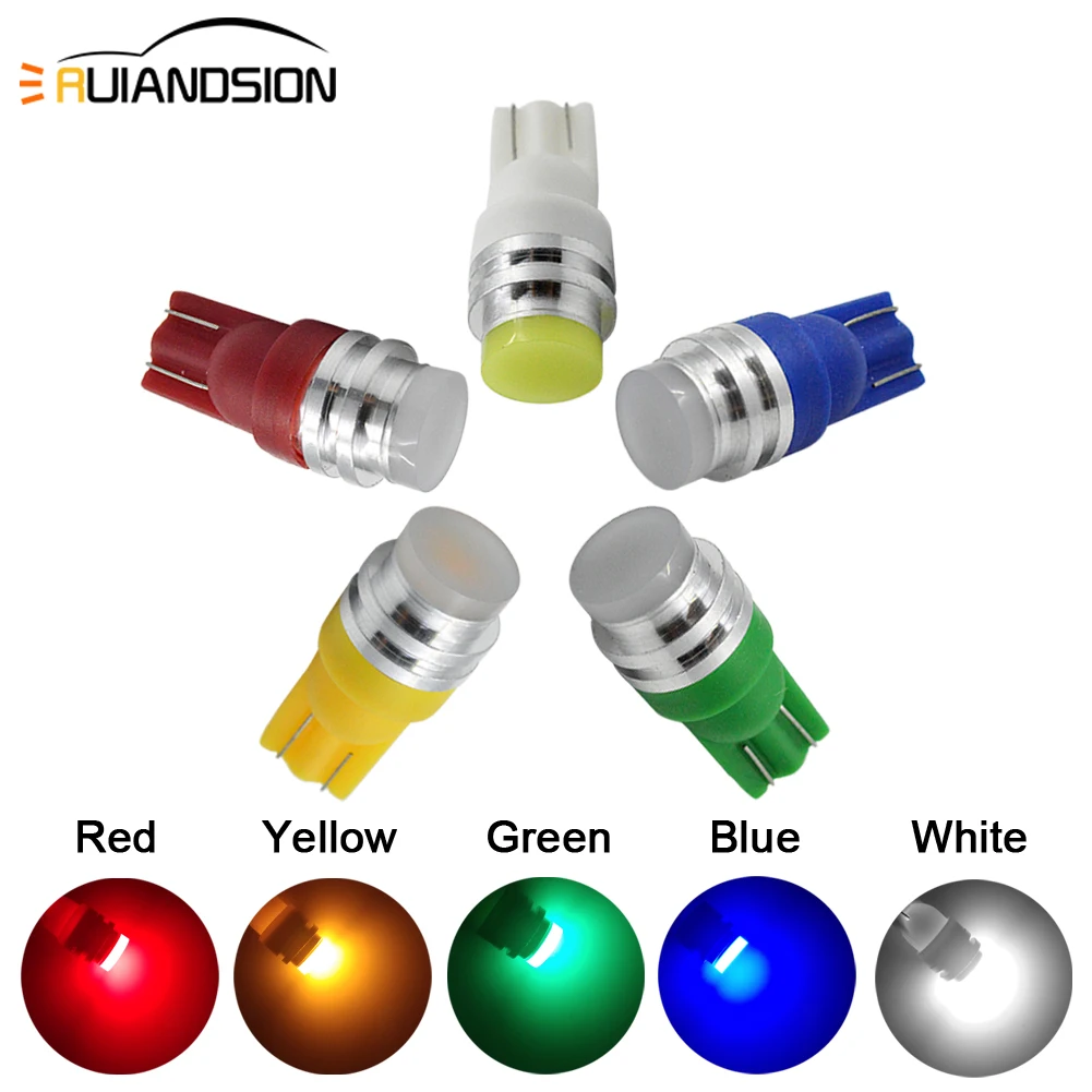 

10pcs T10 501 194 3D COB 12V LED Bulb for RV Trailer Lighting Backup Reverse Side Marker Light Xenon White 6 colors optiona