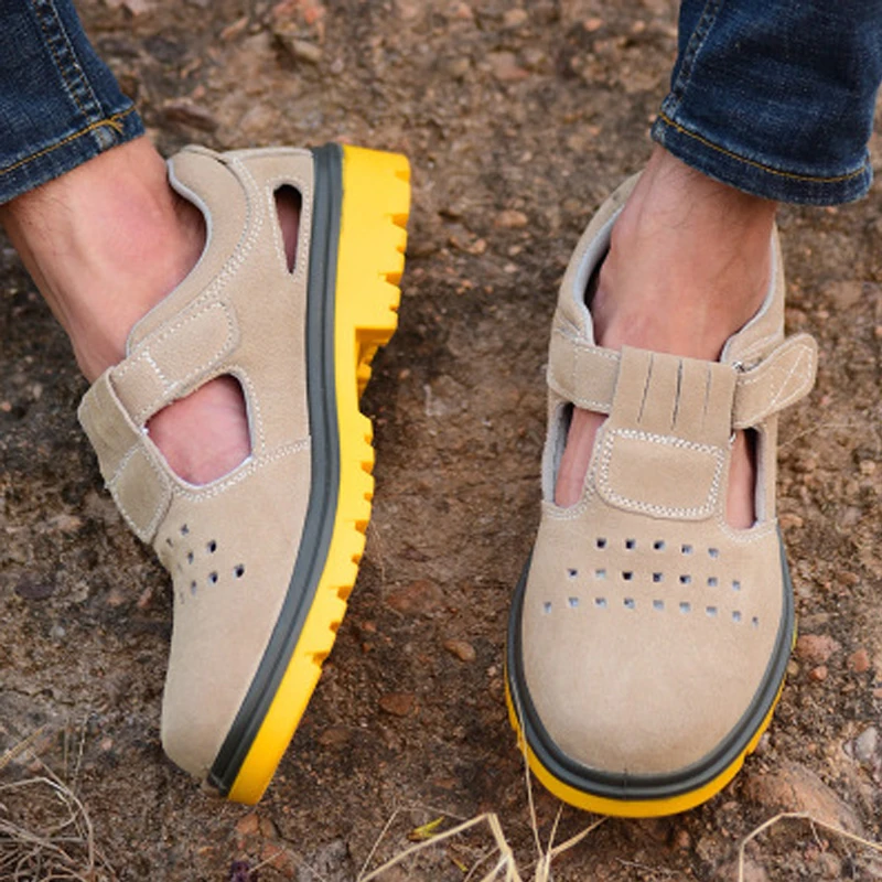 Мужские защитные ботинки и шляпы со стальной головкой устойчивые к ударам