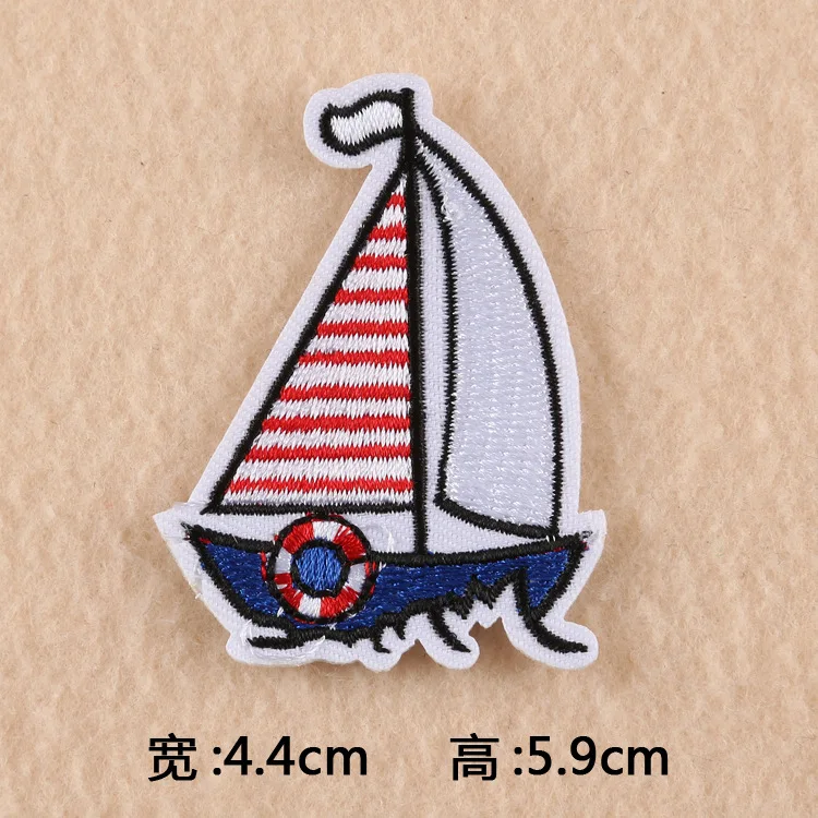 1 шт. одежда с изображением парусника нашивки железные в полоску для значков