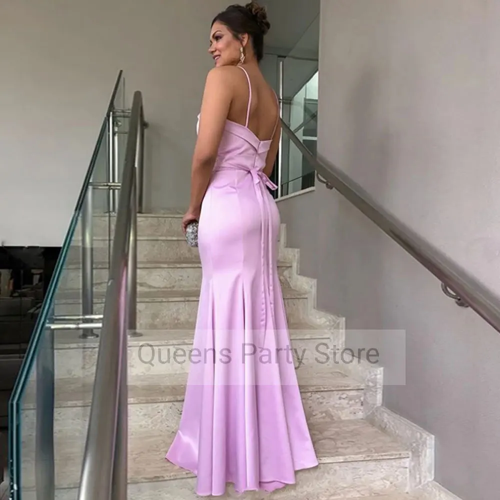 

Lavender \Lilac Party Gowns Sweetheart Mermaid / Trumpet Sweep/Brush Party Dresses Spaghetti strap Sleeveless Evening Dresses