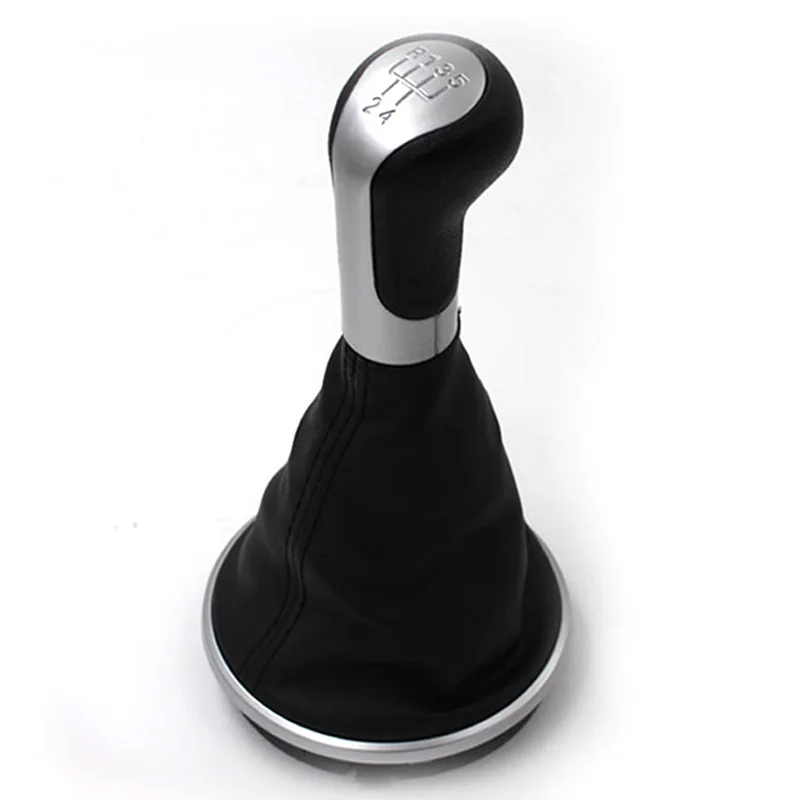 Фото Для Skoda Fabia 2 2007 2008 2009 2010/Roomster 2006-2010 новая 5-скоростная ручка переключения передач с кожаными гетрами и серебряной крышкой 5J 0711113 Ф №2