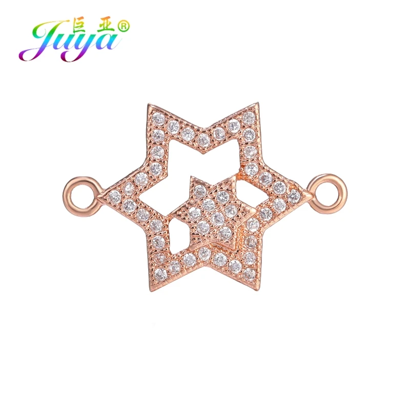 Juya DIY комплектующие для изготовления ювелирных изделий поставки золото/серебро животные Шарм Разъемы для женщин серьги браслеты ожерелье ручной работы - Цвет: Rose Gold