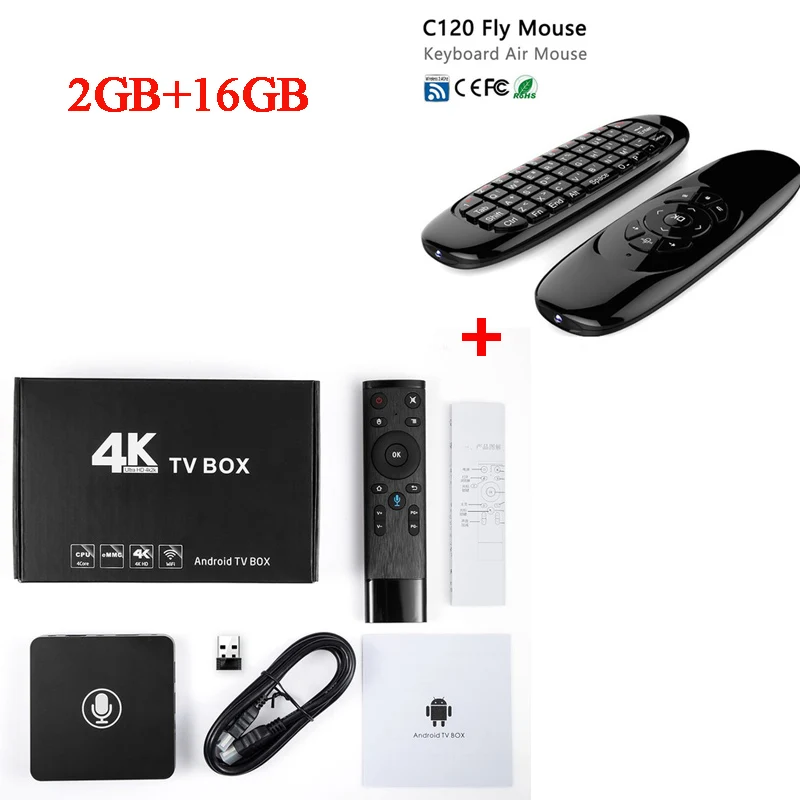 2GB 16GB C120 Google Android tv Box A95X Pro 2G 16G Smart tv Box четырехъядерный Amlogic S905W Android 7,1 tv Box Голосовое управление WiFi медиаплеер - Цвет: 2GB 16GB C120