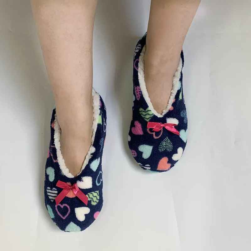 

Women Slippers Fluffy Female House Slipper Womens Winter Flowers Penguin Shoes Thick Plush Anti Skid Grip Sole Indoor Shoes New