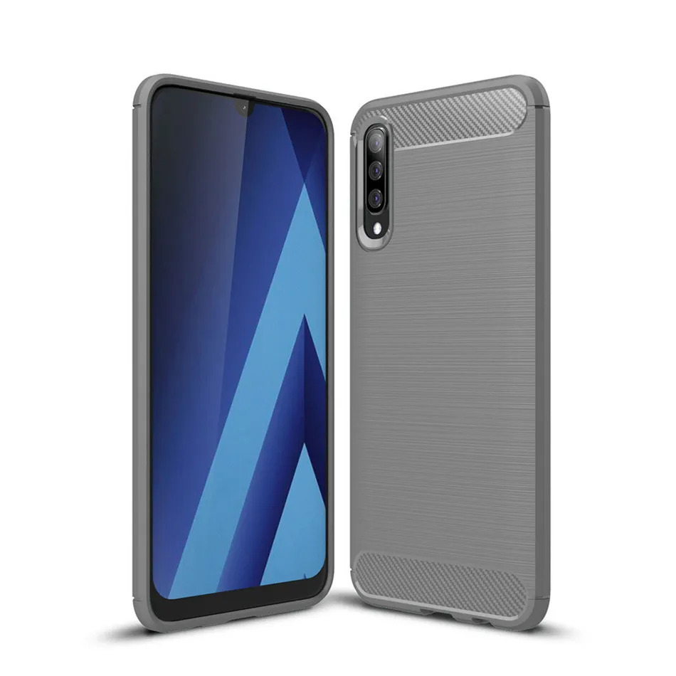 Серый Thouport чехол для samsung Galaxy A50 A10 A10e A20 A20e A30 A40 A60 A70 термополиуретановые чехлы из углеродного волокна с обложка чехол для samsung A50 A30 A10 A20 - Цвет: Серый