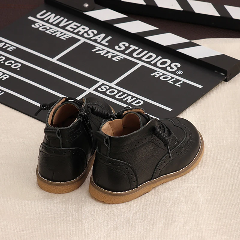 Новые зимние ботинки-мартинсы Dolakids в английском стиле для детей с мягкой