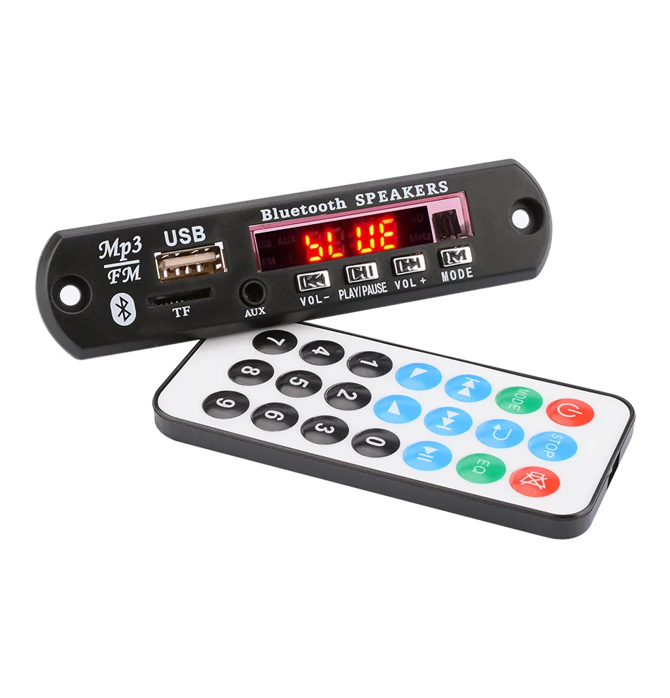 AOSHIKE DC12V/5 В MP3 декодер плата Bluetooth 4,2 аудио декодирование APE FLAC MP3 WMA WAV TF USB звук Aux микрофон DIY модуль