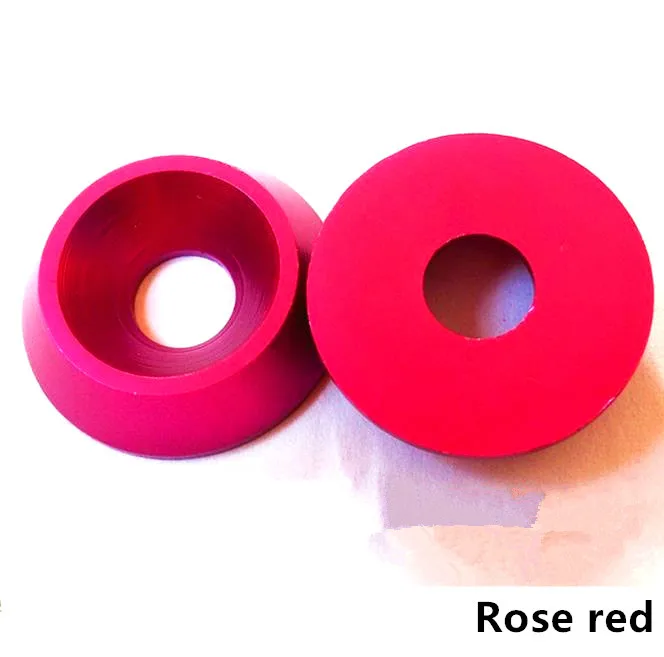 Rose Red 5 шт. M4 M5 M6 M8 алюминиевый сплав цветной потайной зонтик с плоской головкой с круглой головкой винт вогнутый конический декоративный паз шайба - Цвет: Rose Red