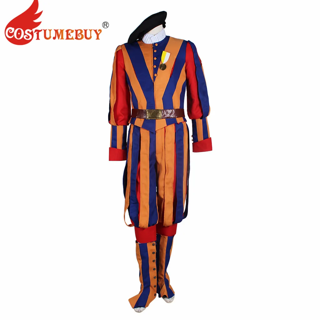 Costumebuy papal swiss guard Униформа костюм Хэллоуин Карнавальный костюм для взрослых мужчин женщин унисекс солдат Косплей на заказ
