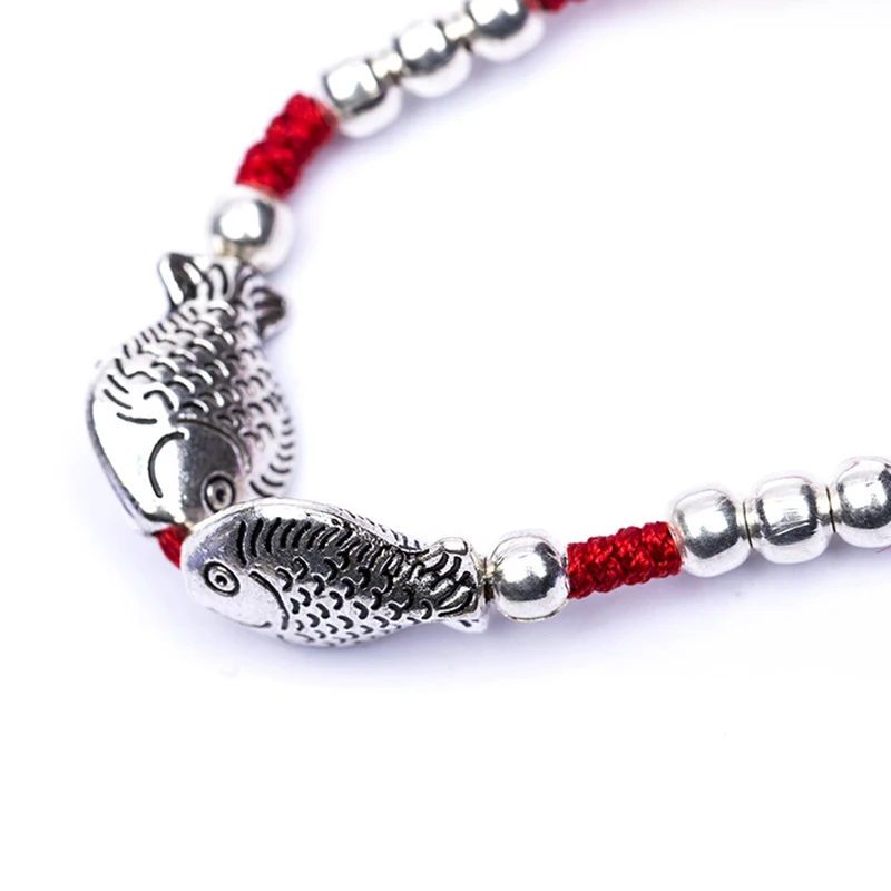 ISINYEE Модные браслеты на красной нити с двумя рыбами, жезлом Хамса и злым глазом для женщин, парных подарков ювелирных изделий.