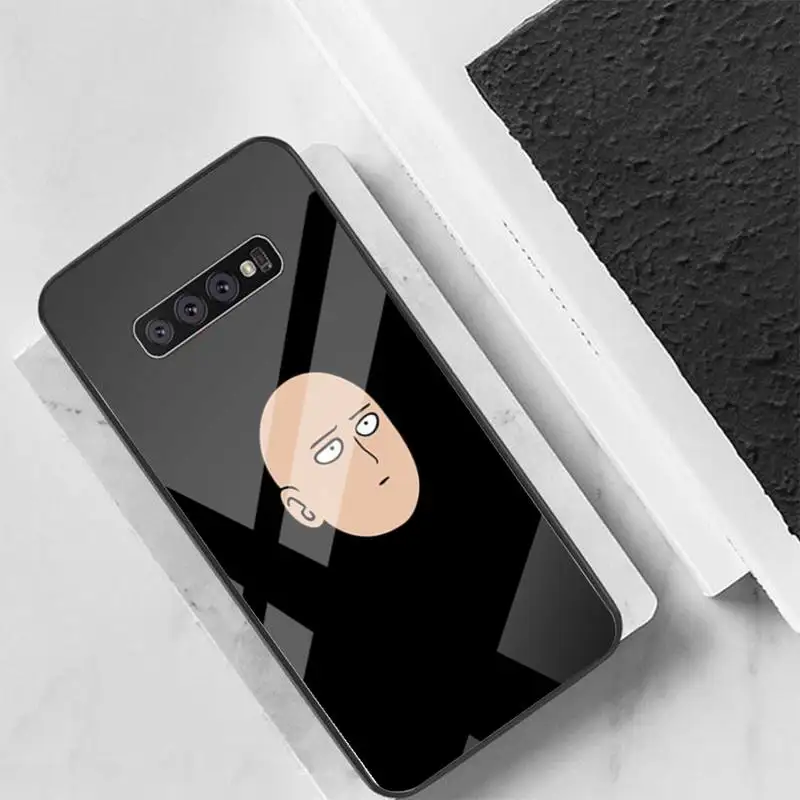 

Cute One-Punch Man Anime Back Cover For Samsung Cases S20 Plus S10 NOTE 8 9 10 10PRO Tempered Glass Soft Silicone Edge