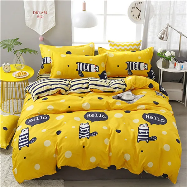 5 3/4 предмета в комплекте, темно-голубой фон с изображением ночного города сцена печать Постельное белье кровать подкладки: пододеяльник, простынь, наволочки для подушек, крышка, дропшоппинг - Цвет: 5