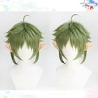 Беспроблемный парик для косплея сильфит серая крыса, зеленые короткие термостойкие синтетические волосы Mushoku Tensei + шапочка для парика