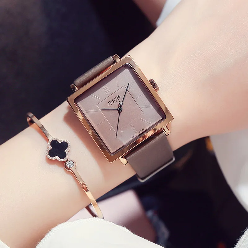 Часы наручные женские с квадратным циферблатом Элегантные Простые Модные
