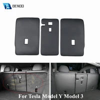 for tesla model y model 3 rear seatback mat pu leather protection kick mat waterproof easy to install easy clean tesla interior