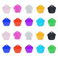 10pcs colorful metal dog paw tag pet name dog cat id tags identity plate tags for pets necklace pendants 2927mm