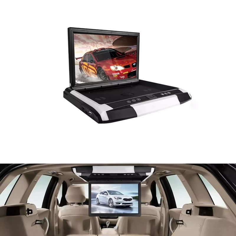 

12.1 Inch Flip Down Monitor MP5 FM USB Ultra Thin Car DVD Player 2-Way Video Input Car Roof Mounted LCD Monitor