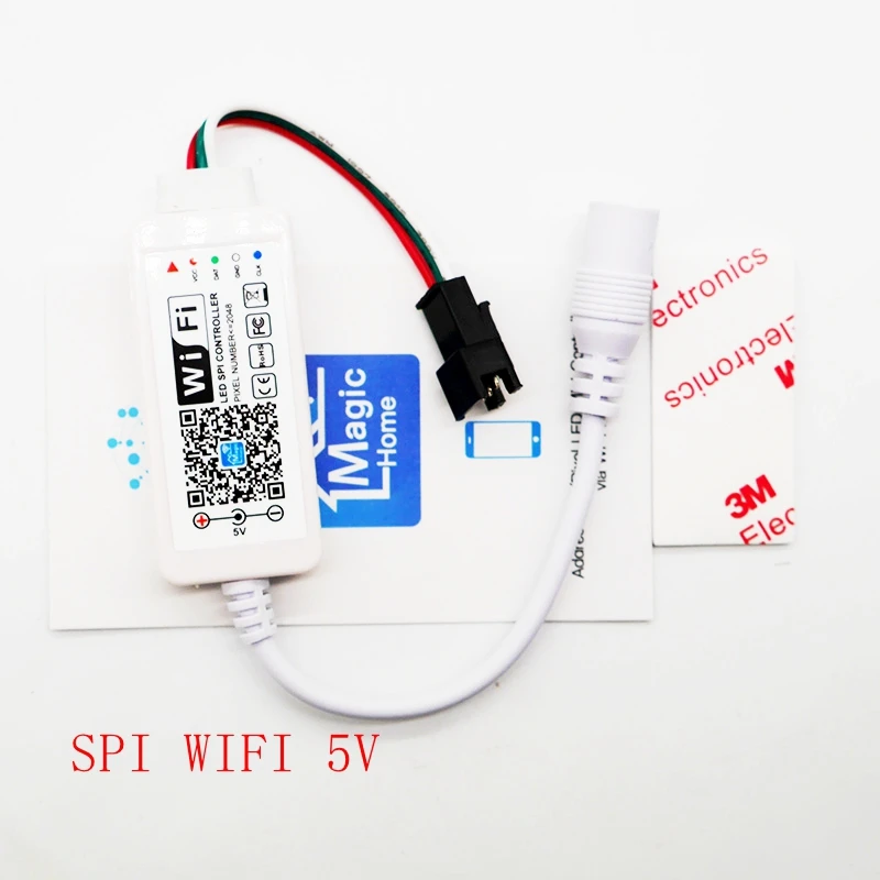 6key/8key/SP901E/SPI wifi беспроводной DC5V/12-24 V RGB музыкальный волшебный домашний светодиодный SPI контроллер адресуемый WiFi WS2812B 5050 светодиодный полосы
