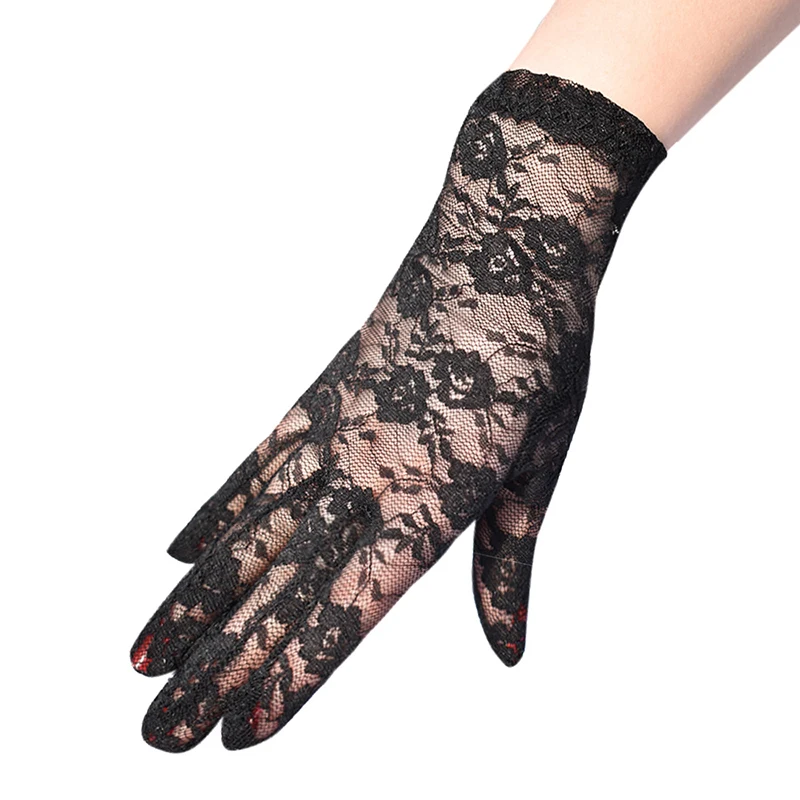 Fashion Sexy Lace Gloves Women Grace Sunscreen Thin Mesh Breathable Driving Club Party Prom Dancing Dress Gloves Mittens G114
