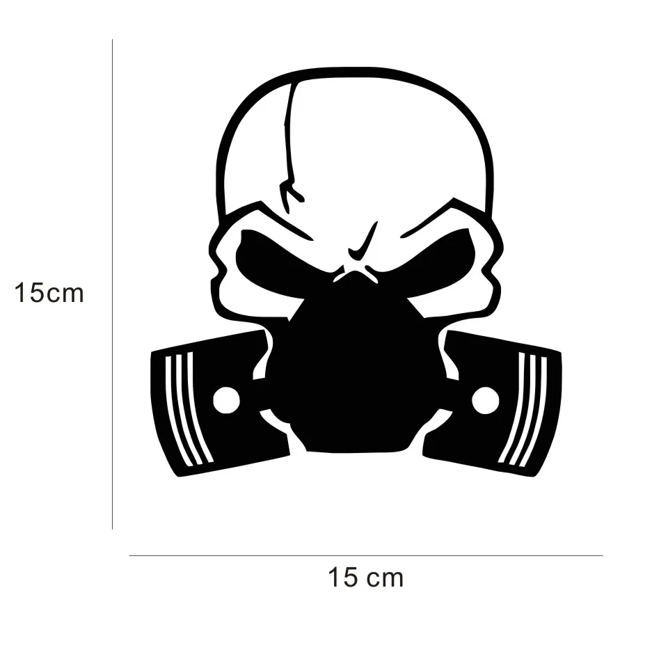 

Personality Skull Car Sticker Motorcycle Waterproof Accessories Custom Decal PVC 15cm X 15cm