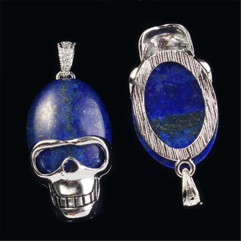 Новинка 6 шт. оптовая продажа из друзы череп натуральный камень ожерелье s кулон