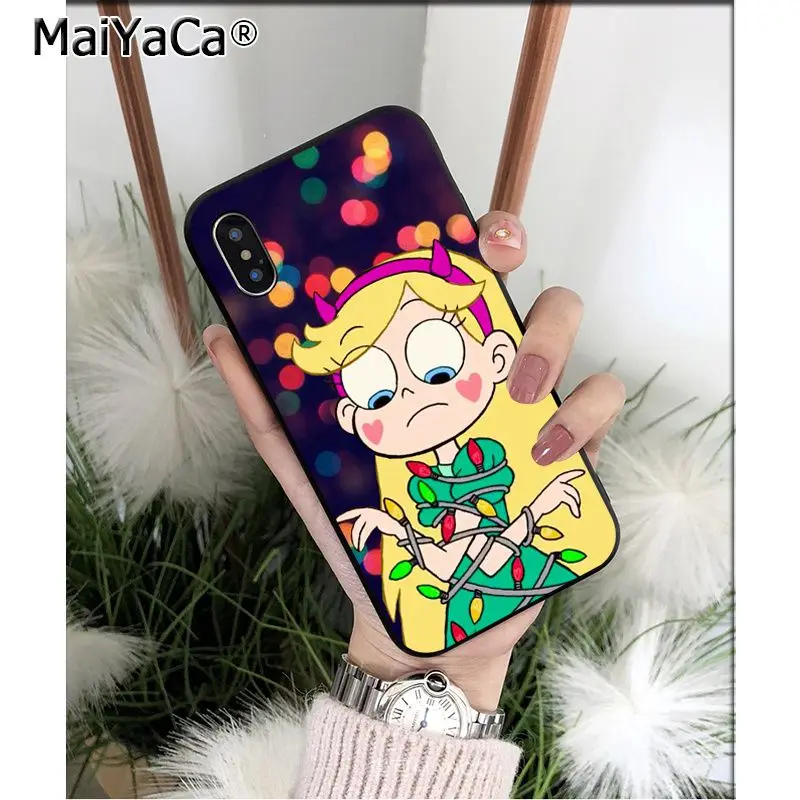 MaiYaCa STAR VS THE Force OF EVIL мягкий, силиконовый, из ТПУ черный чехол для iPhone X XS MAX 6 6S 7 7plus 8 8Plus 5 5S XR