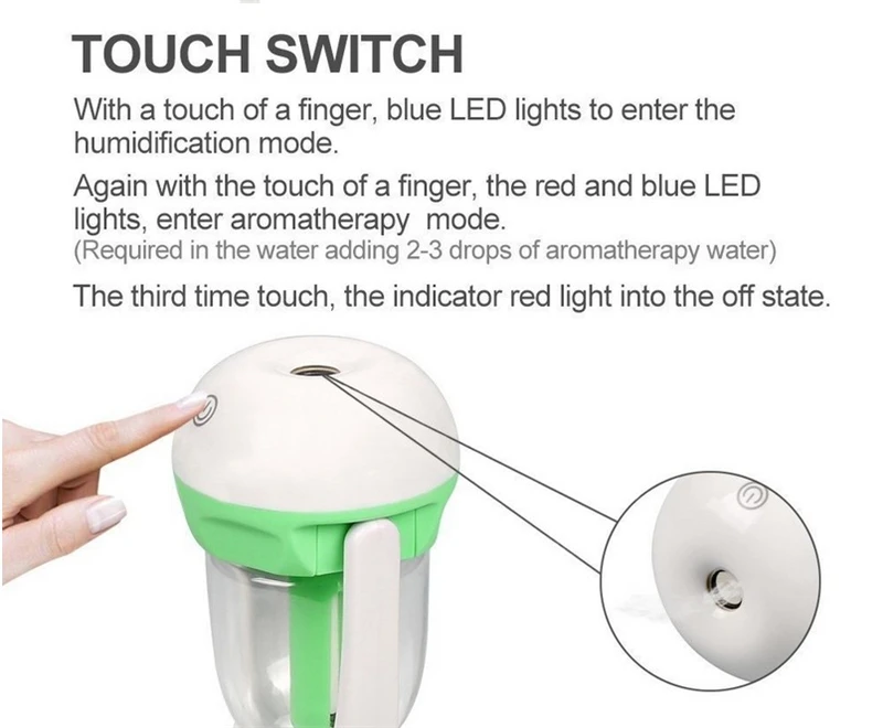 

Air Humidifier Essential Oil Diffuser Aroma Lamp Aromatherapy Electric 4Color Aroma Diffuser Mist Make Air cleaner