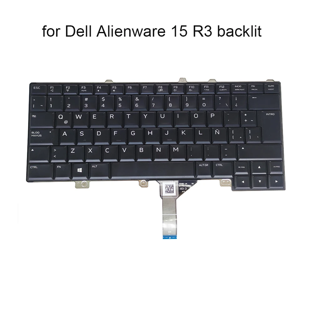 LA Latin Notebook Keyboard Backlight for DELL For Alienware 15R3 15 R4 13 R3 0KYM7R KYM7R CN-0KYM7R Laptop Backlit Keyboards New