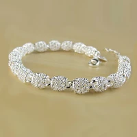 925 sterling silver bracelet zirconia geometric chain linked for women charm bangle fashion lucky jewelry gift pulseira