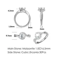 Radiant Twisted Moissanite Diamond Ring 3