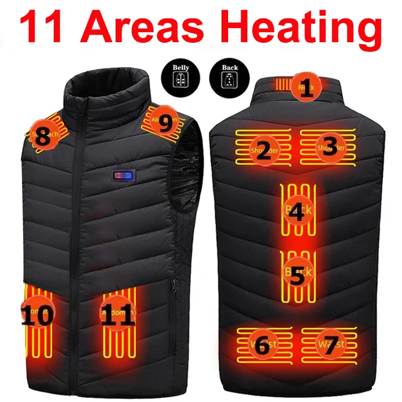 Жилет с подогревом 11 областей 9 куртка для мужчин и женщин теплая зимняя одежда