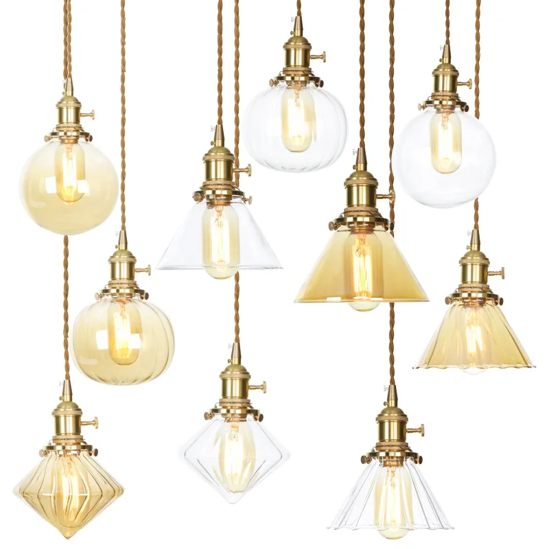 Простой креативный скандинавский винтажный современный подвесной светильник E27